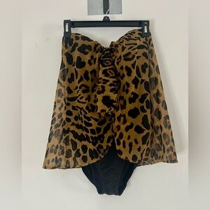 Lauren Ralph Lauren Ocelot Printed Flyaway One Piece Swimsuit Size 8